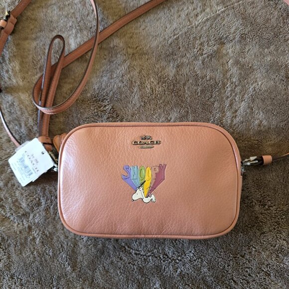 Coach x Peanuts Snoopy Rainbow Pink Leather Mini Crossbody Bag NWT F1777 Rare - Picture 13 of 15